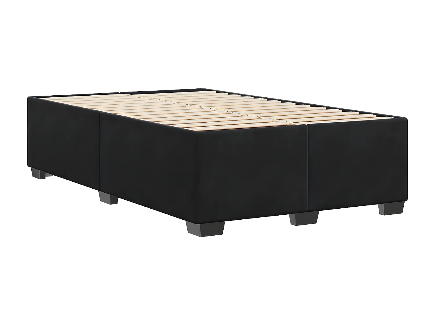 Estructura de cama terciopelo negro 120x190 cm