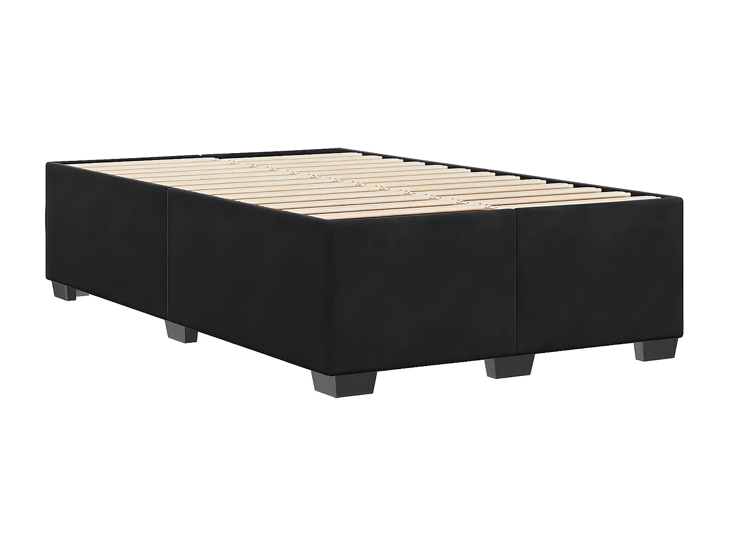 Estrutura de cama 120x190 cm veludo preto