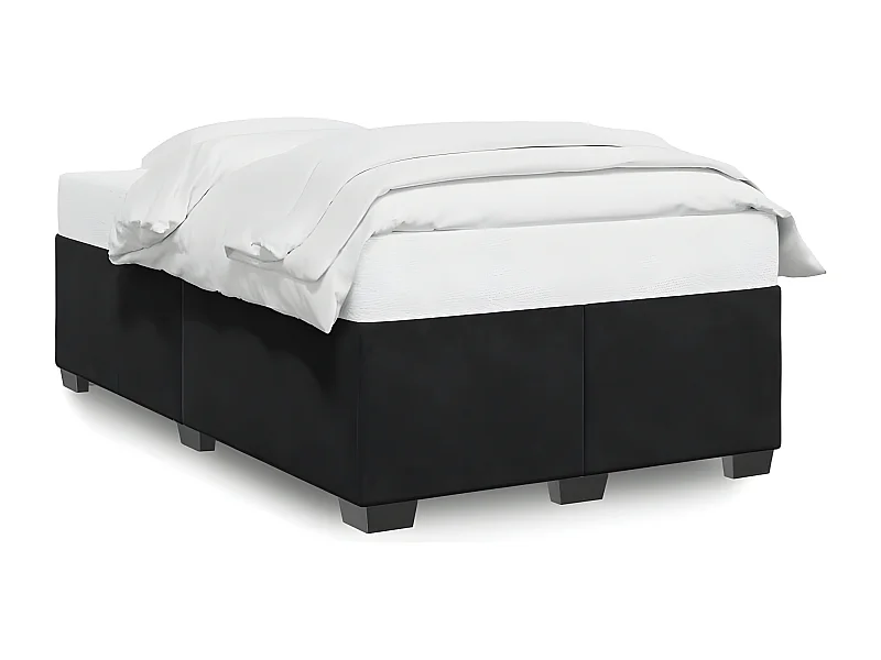 Estructura de cama terciopelo negro 120x190 cm