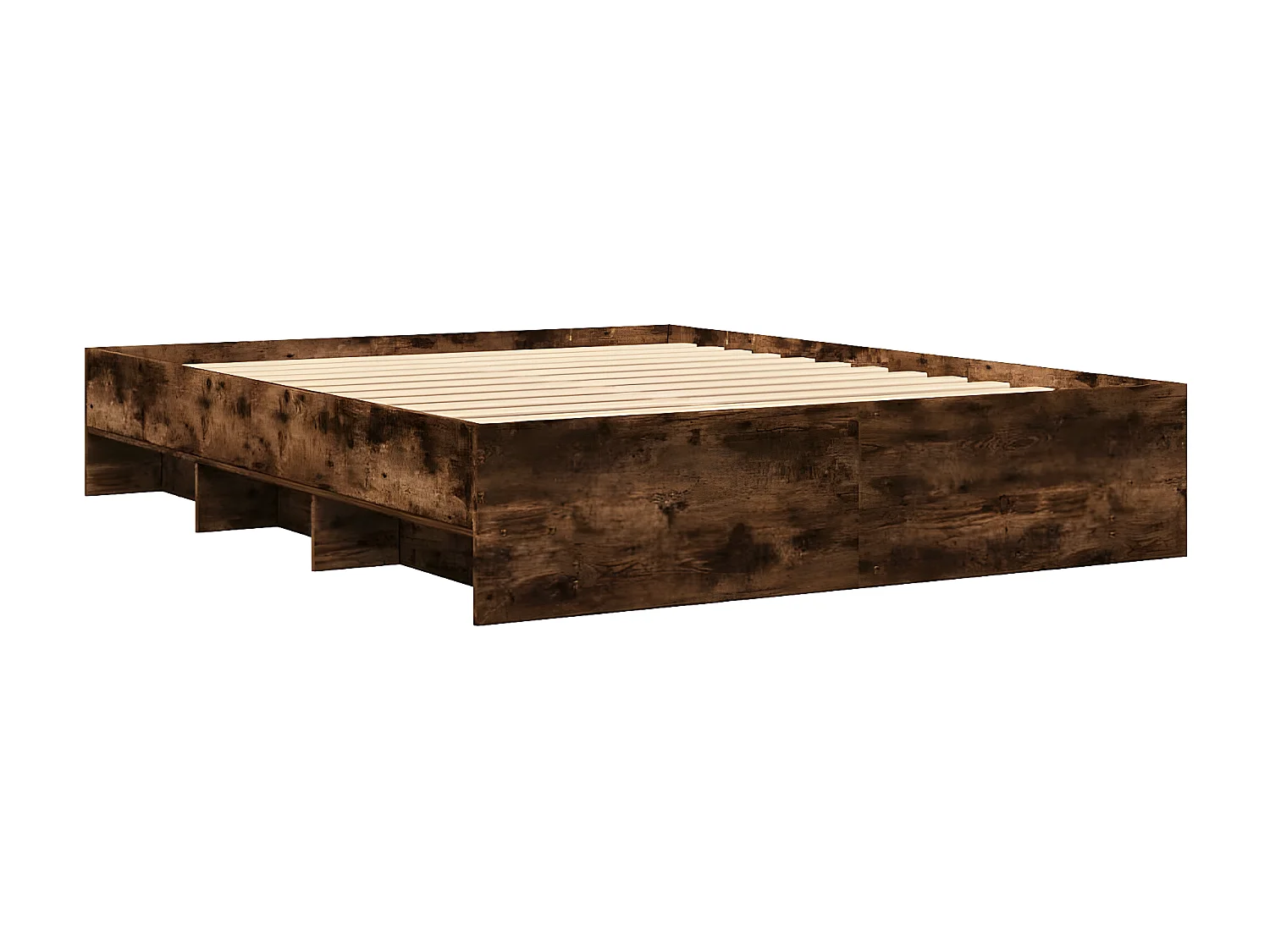 Estructura de cama madera de ingeniería roble ahumado 160x200cm