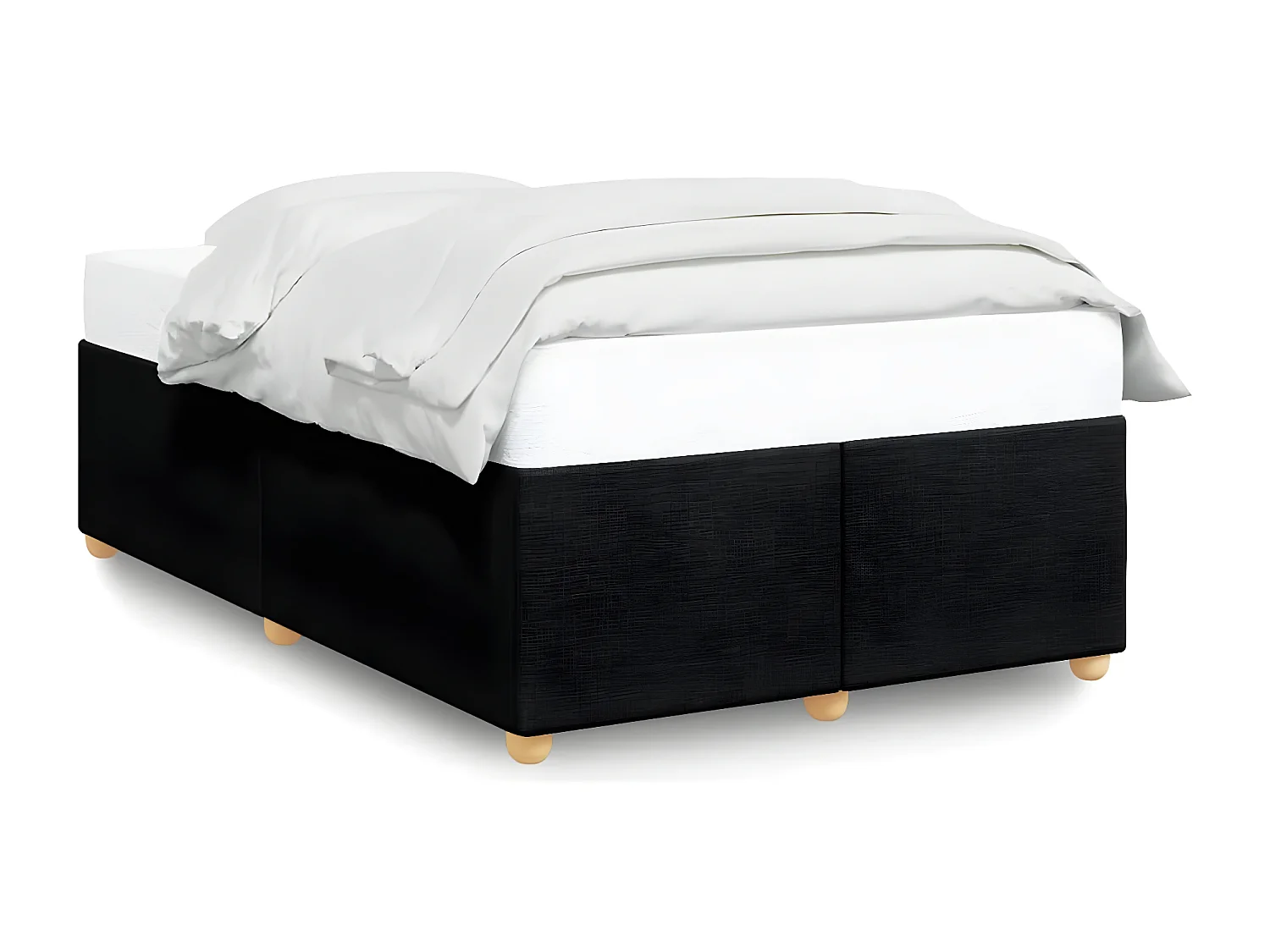 Cadre de lit noir 120x190 cm tissu