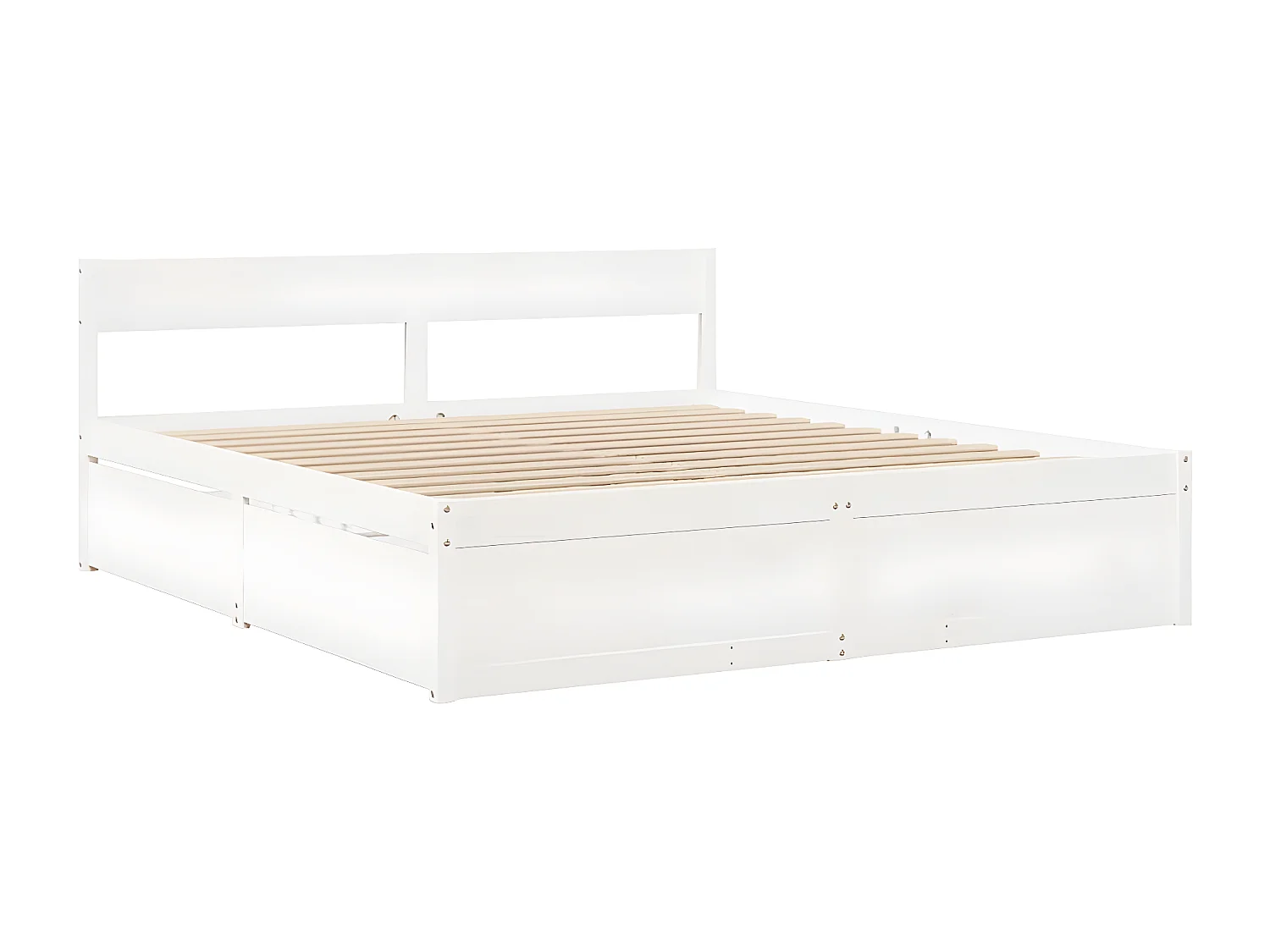 Estrutura de cama c/ gavetas 180x200 cm pinho maciça branco