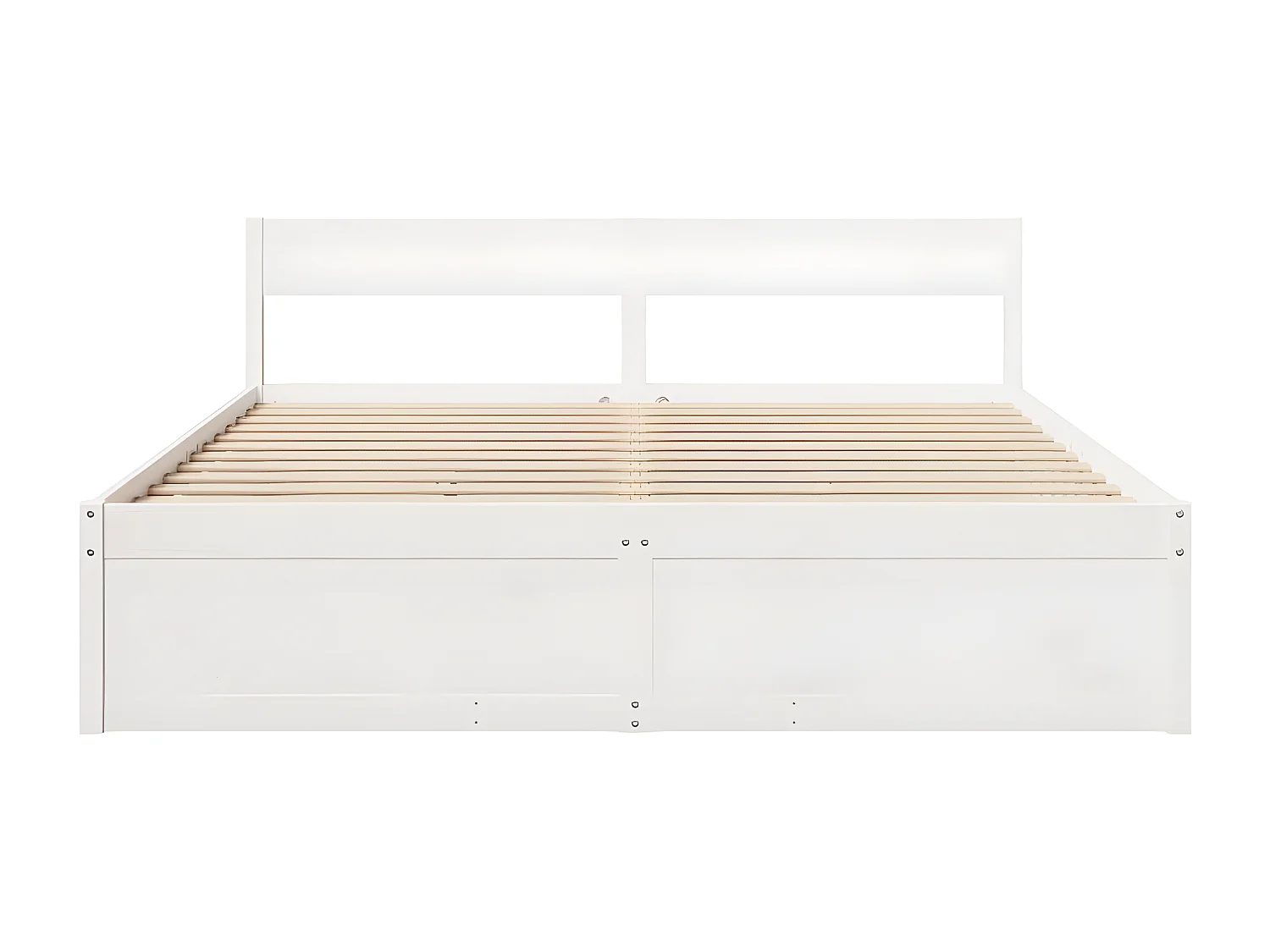 Estrutura de cama c/ gavetas 180x200 cm pinho maciça branco