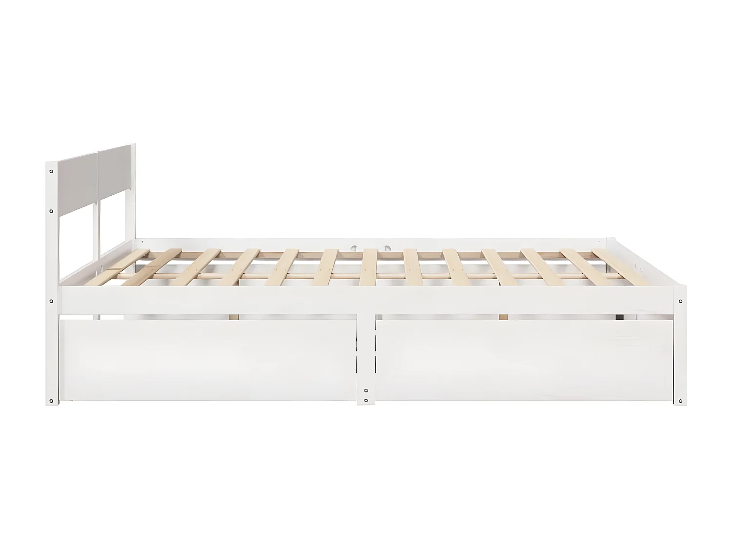 Estrutura de cama c/ gavetas 180x200 cm pinho maciça branco