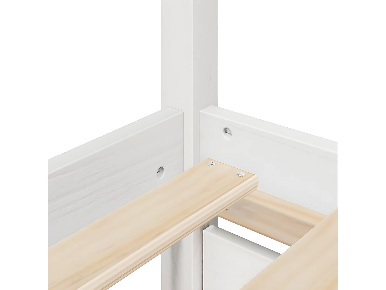 Estrutura de cama c/ gavetas 180x200 cm pinho maciça branco