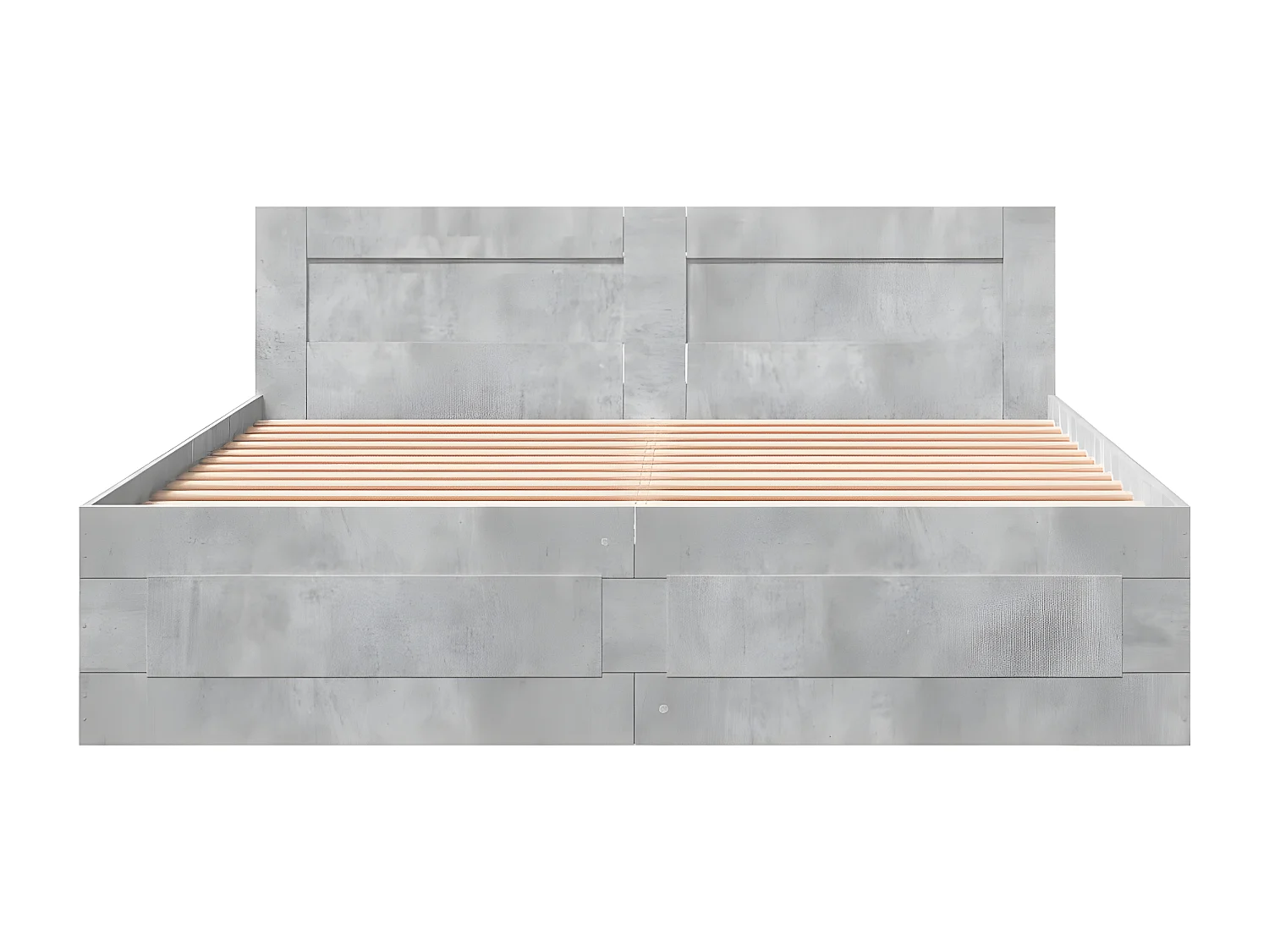 Estrutura de cama c/ cabeceira derivados madeira cinza-cimento