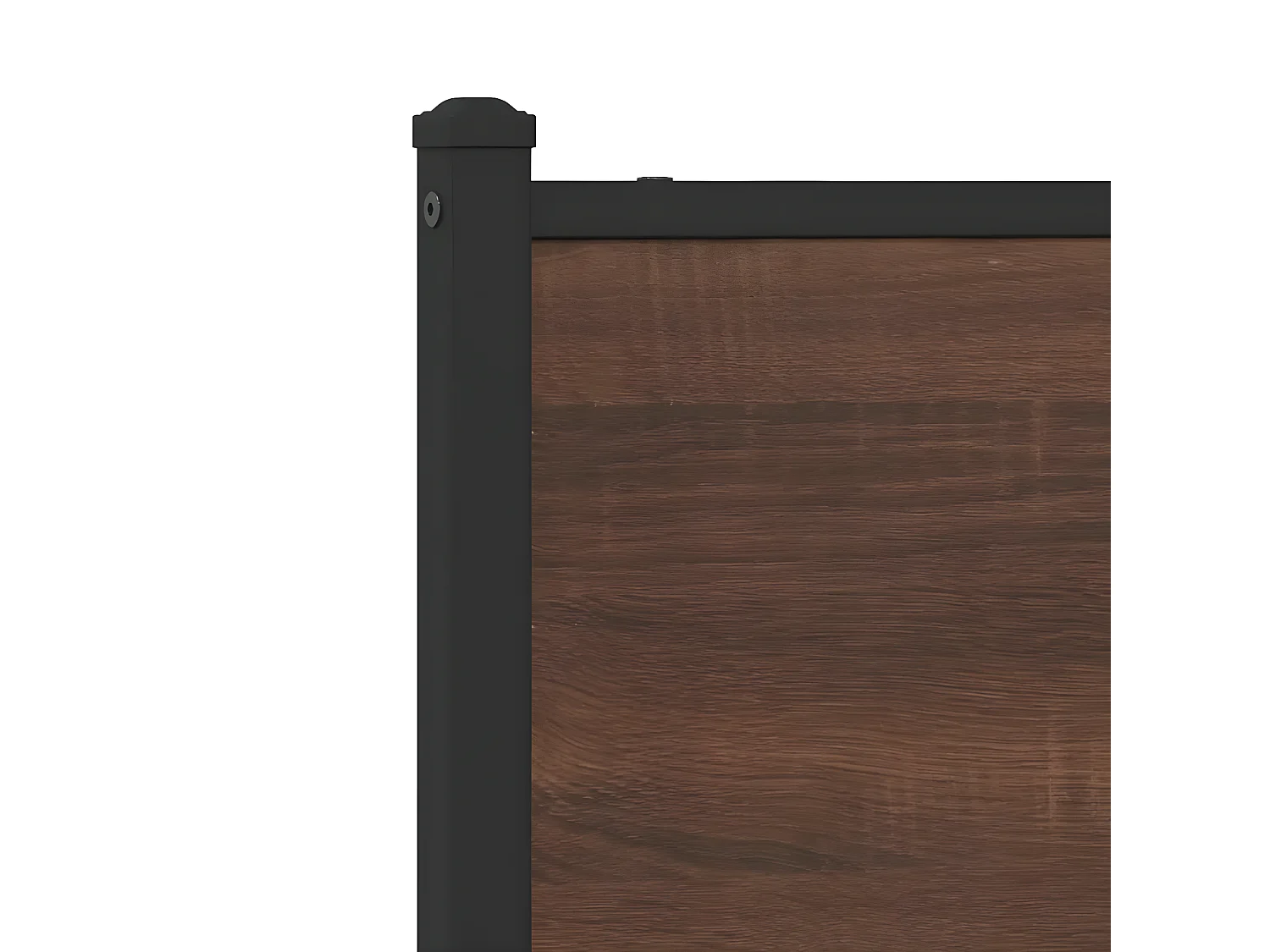 Estructura de cama con cabecero metal marrón roble 80x200 cm