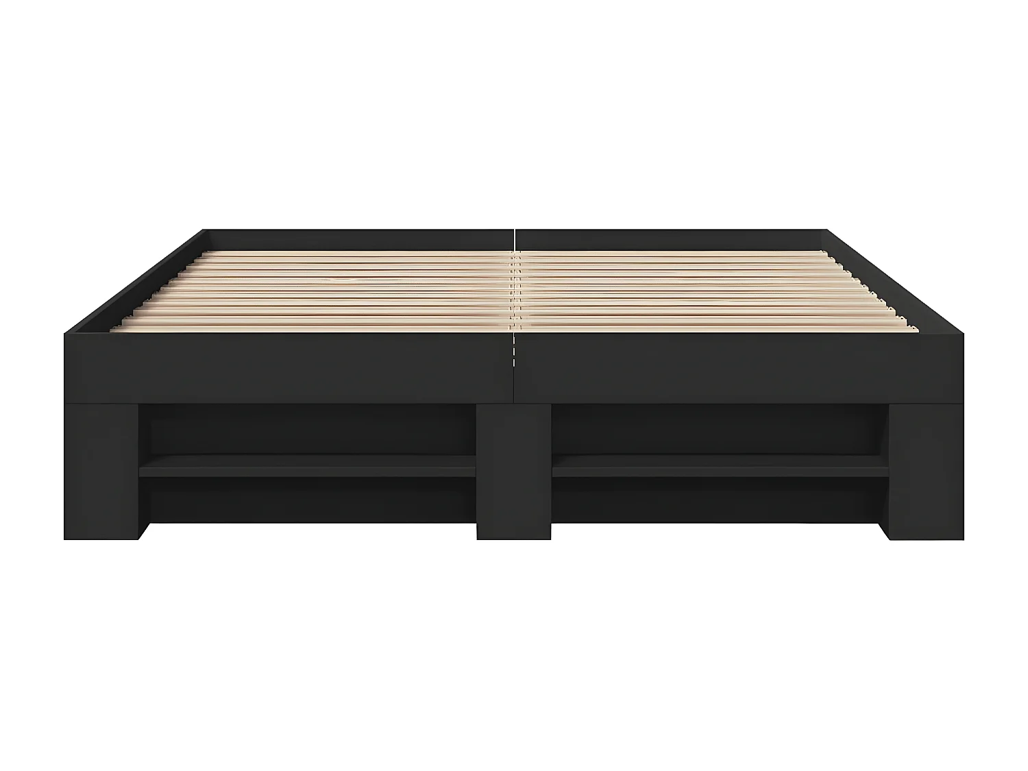 Estrutura de cama 140x190 cm derivados de madeira preto