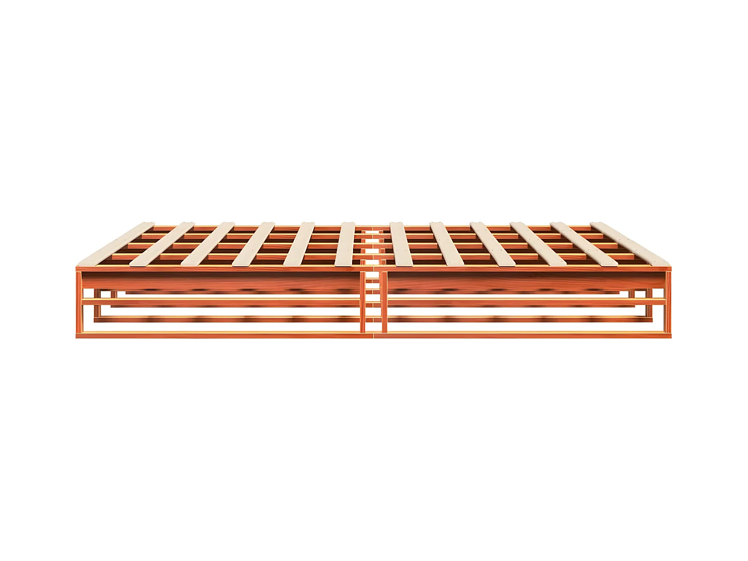 Cadre de lit cire marron 200x200 cm bois de pin massif