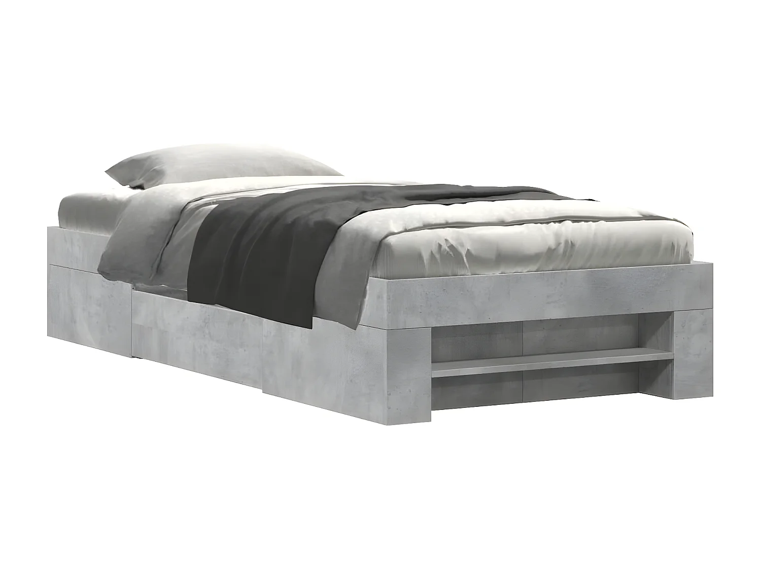 Estructura de cama madera de ingeniería gris hormigón 75x190 cm