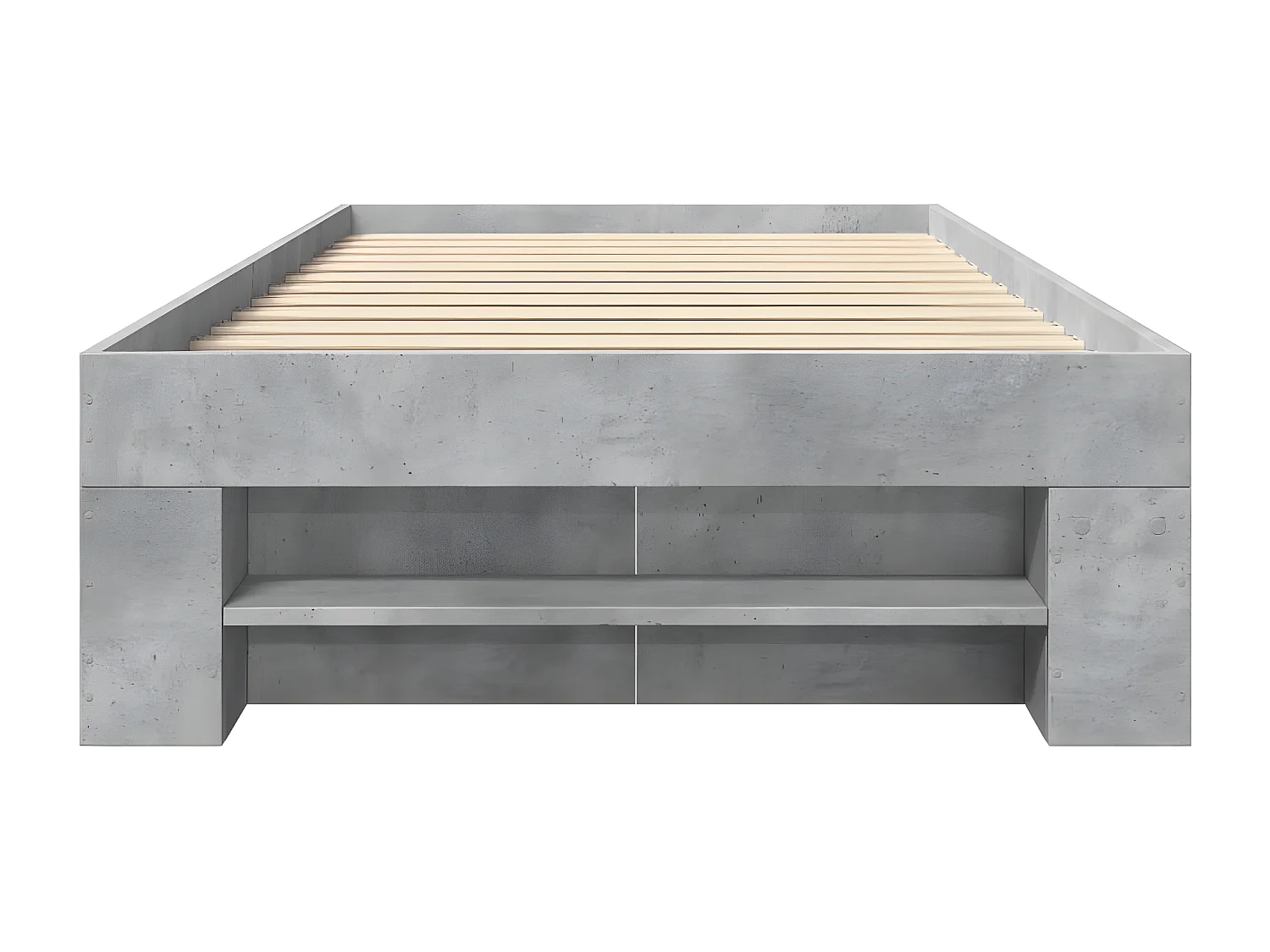 Estructura de cama madera de ingeniería gris hormigón 75x190 cm