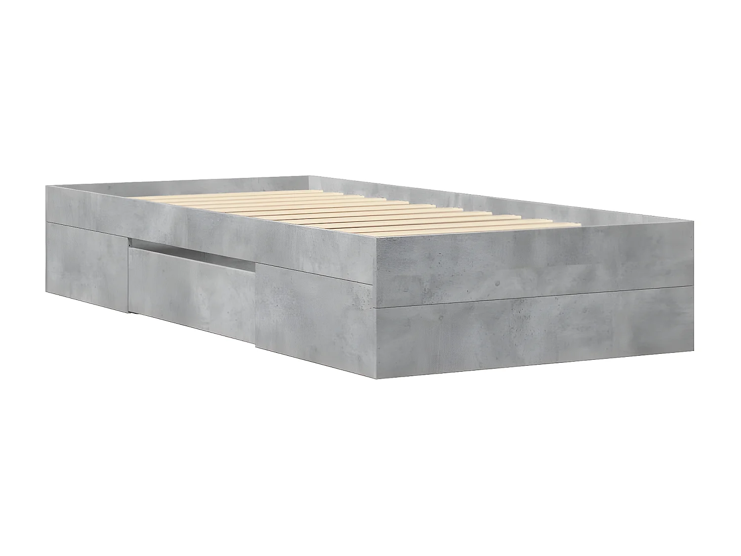 Cadre de lit gris béton 75x190 cm bois d'ingénierie