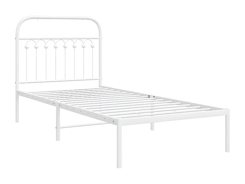 Estrutura de cama com cabeceira 90x190 cm metal branco