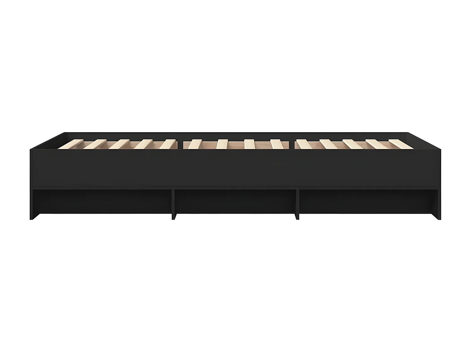 Estructura de cama madera de ingeniería negra 90x190 cm