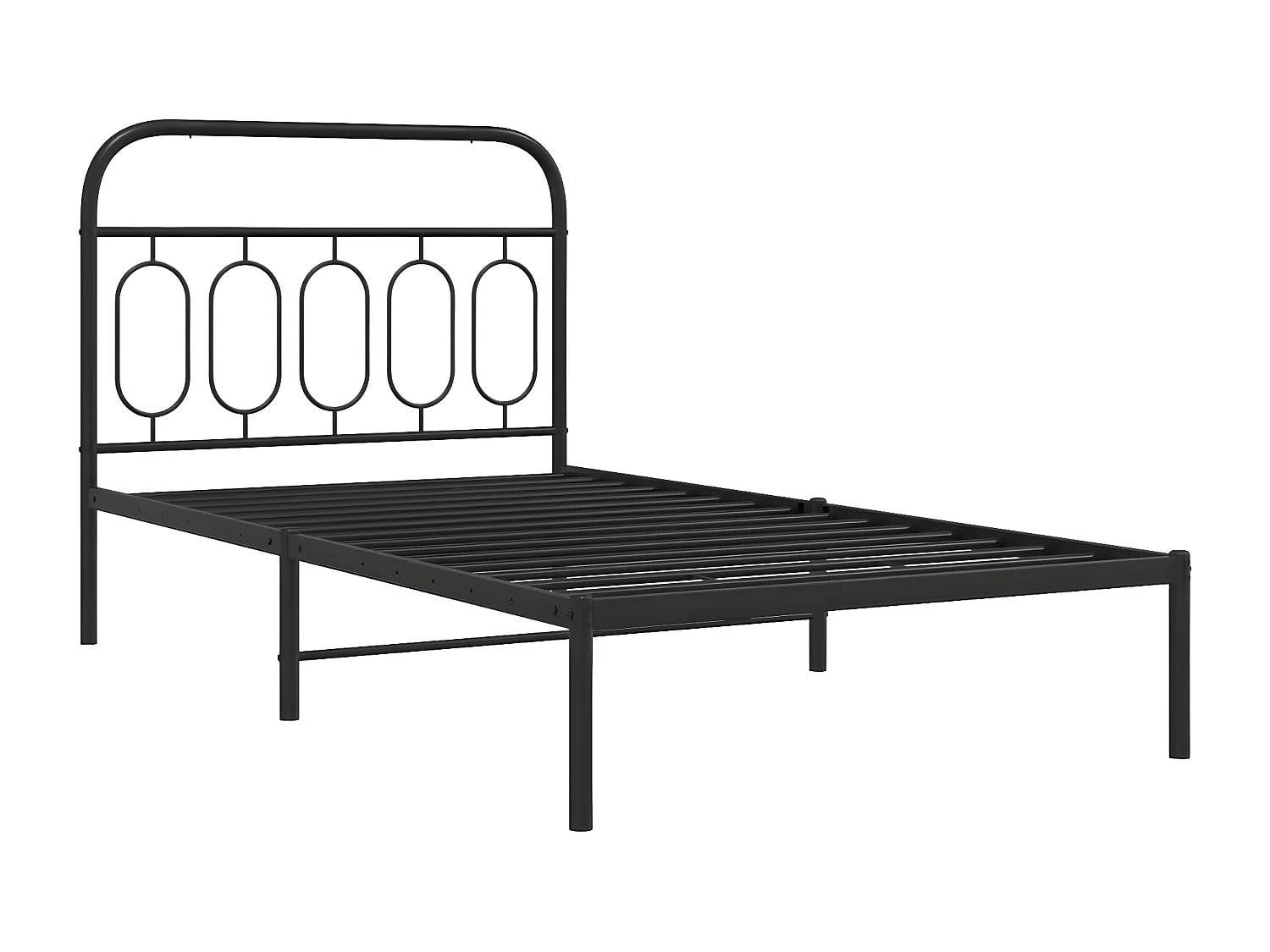 Estrutura de cama com cabeceira 100x190 cm metal preto