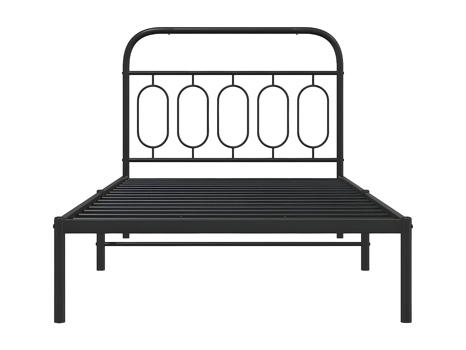 Estrutura de cama com cabeceira 100x190 cm metal preto