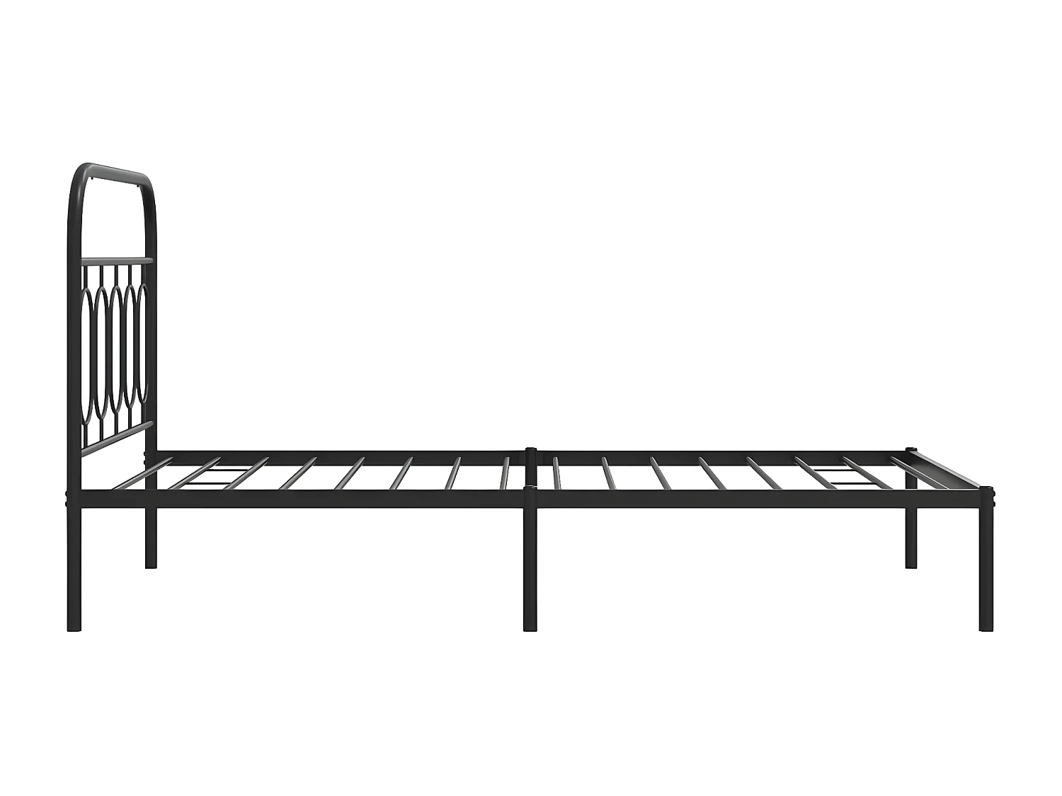 Estrutura de cama com cabeceira 100x190 cm metal preto