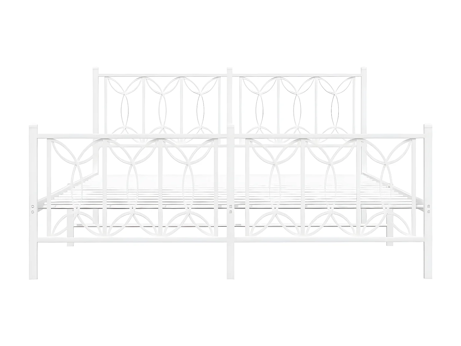 Estrutura de cama com cabeceira e pés 160x200 cm metal branco