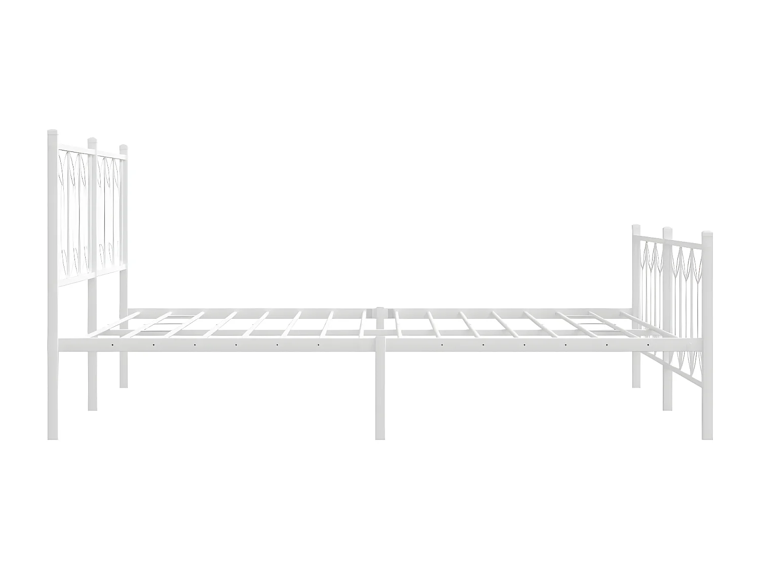 Estrutura de cama com cabeceira e pés 160x200 cm metal branco