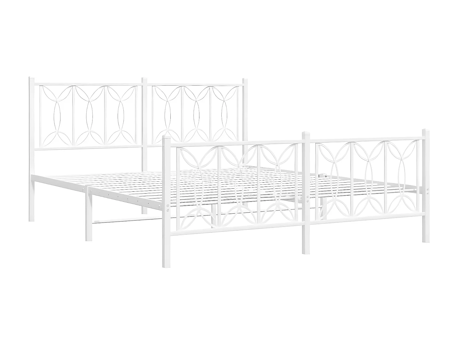 Estrutura de cama com cabeceira e pés 160x200 cm metal branco