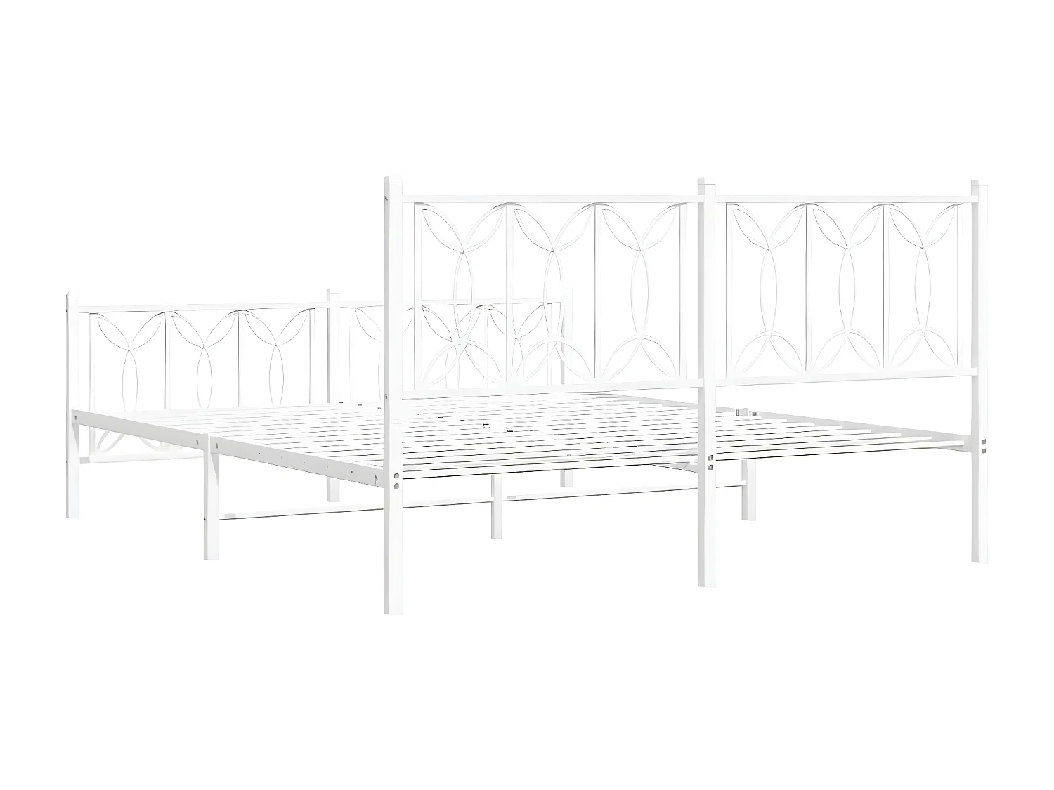 Estrutura de cama com cabeceira e pés 160x200 cm metal branco
