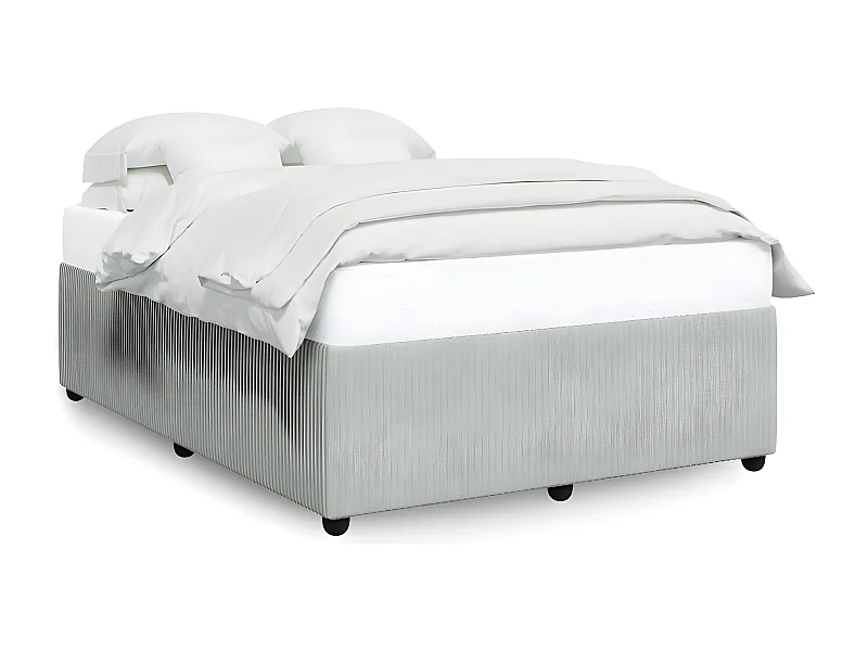 Estrutura de cama 140x190 cm veludo cinzento-claro