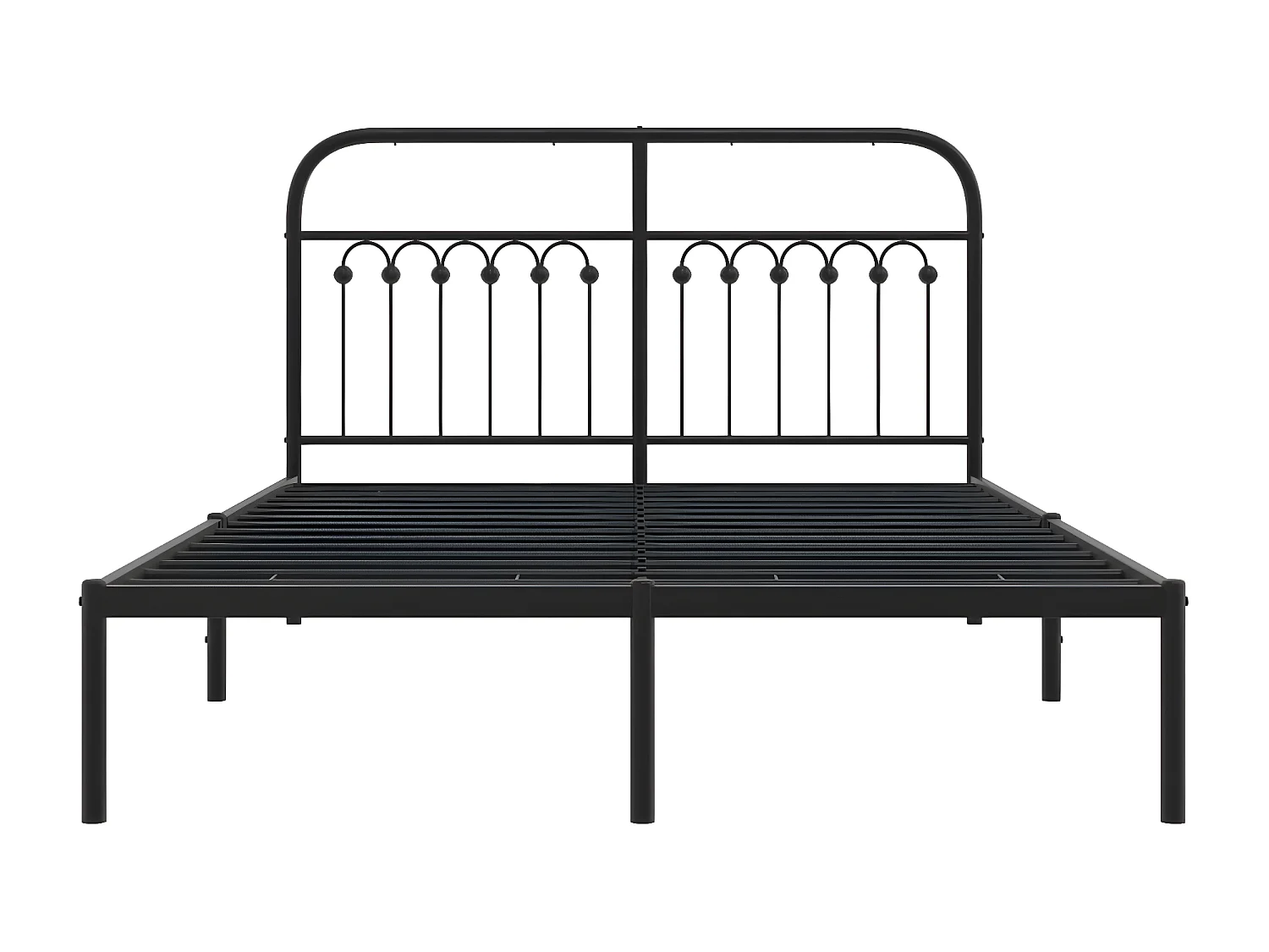 Estructura de cama con cabecero metal negro 140x200 cm