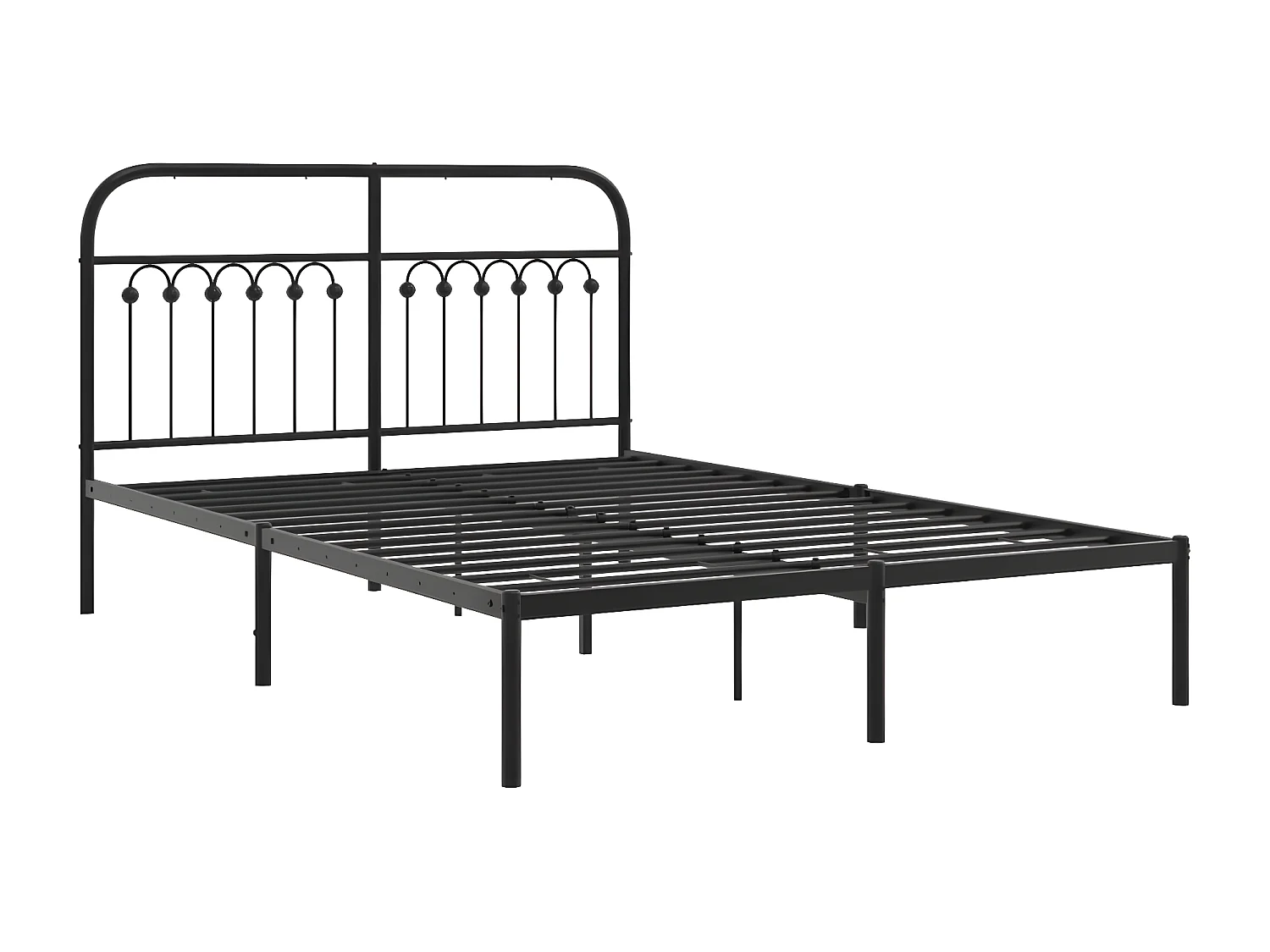 Estructura de cama con cabecero metal negro 140x200 cm