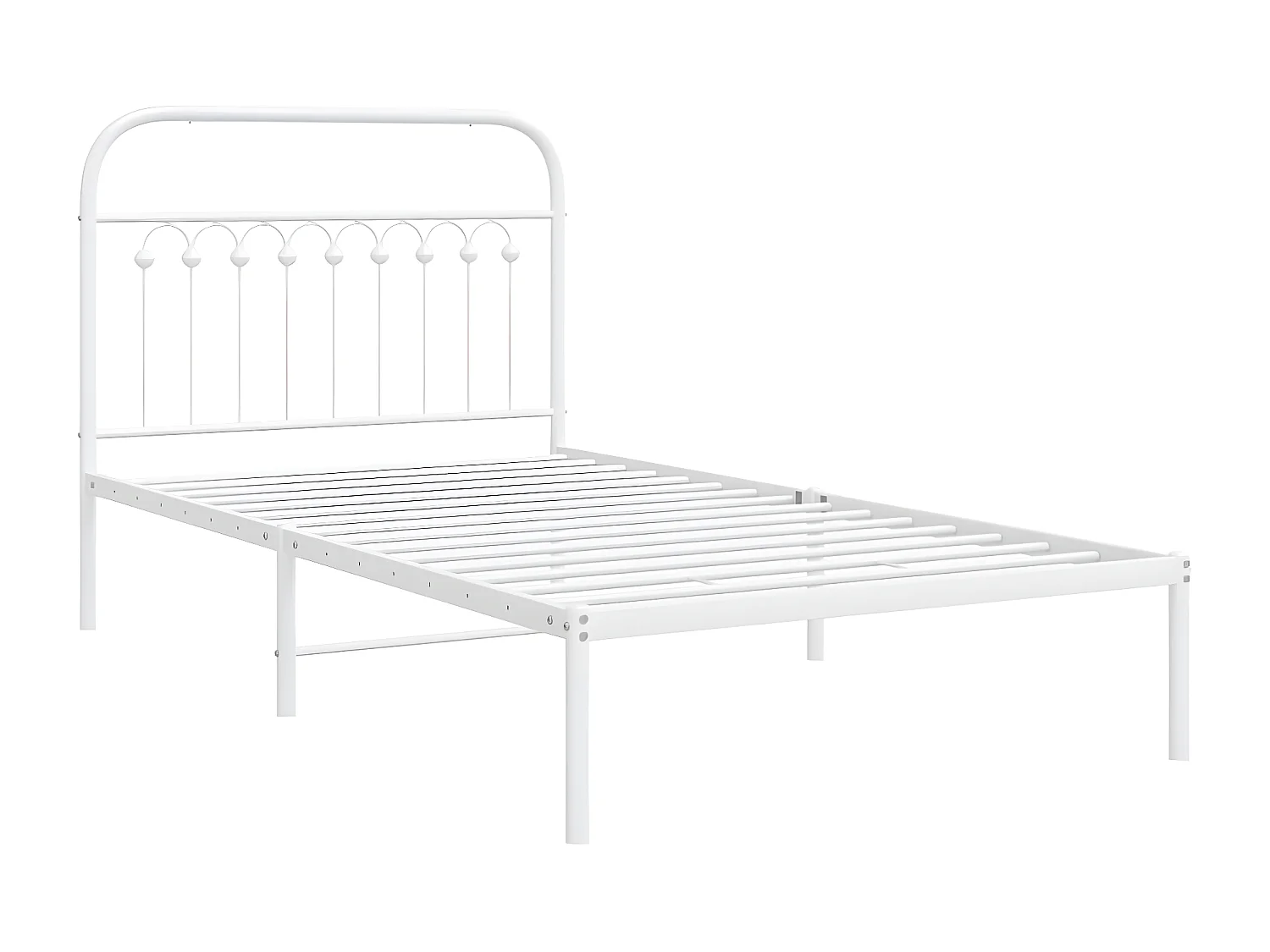 Estrutura de cama com cabeceira 100x190 cm metal branco
