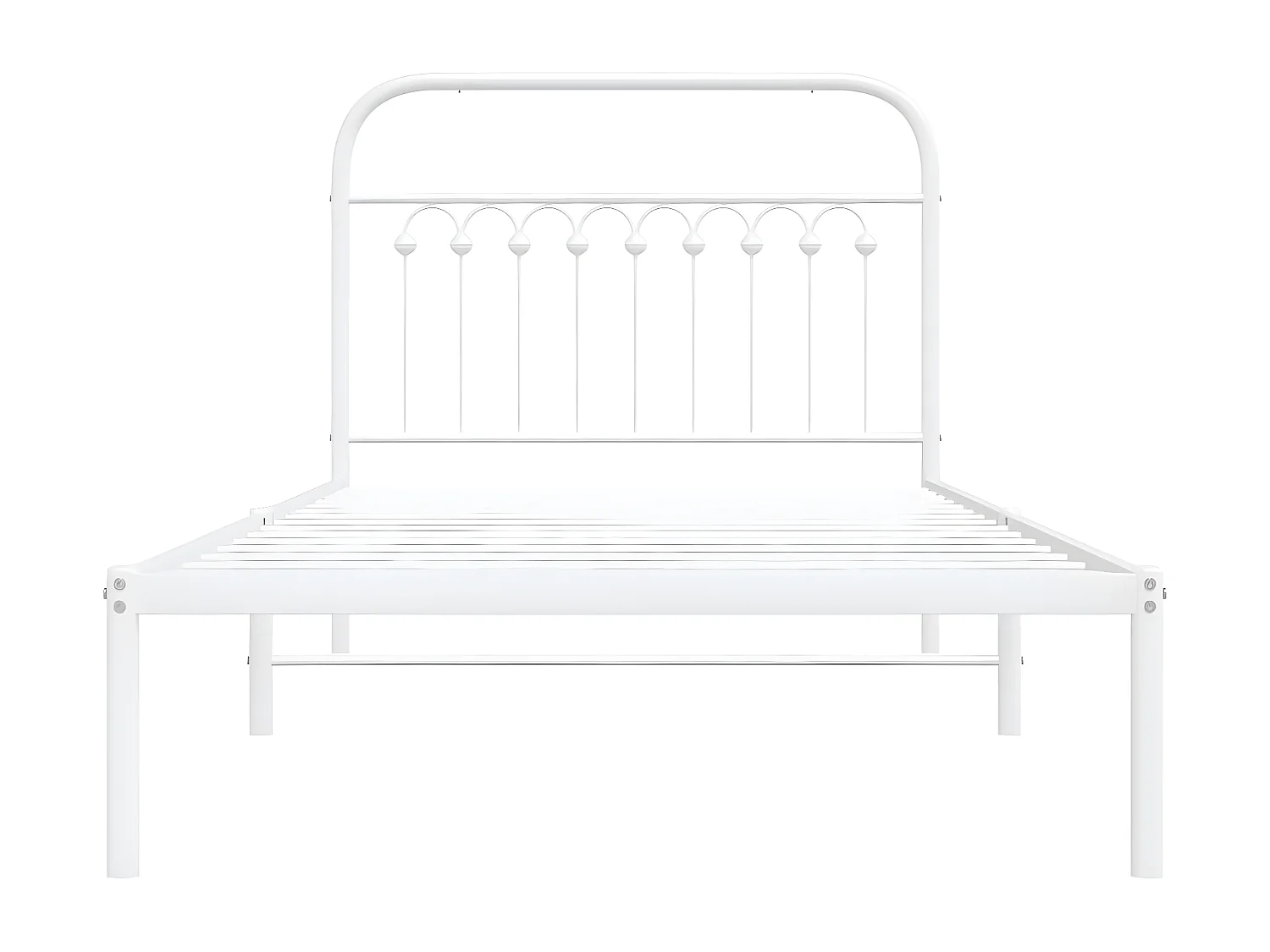 Estrutura de cama com cabeceira 100x190 cm metal branco