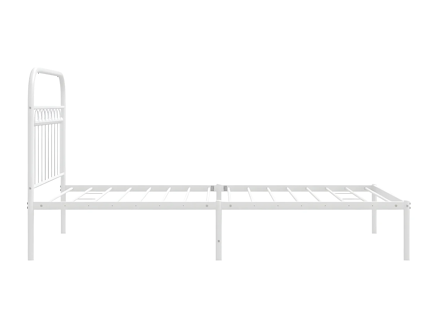 Estructura de cama de metal con cabecero blanco 100x190 cm