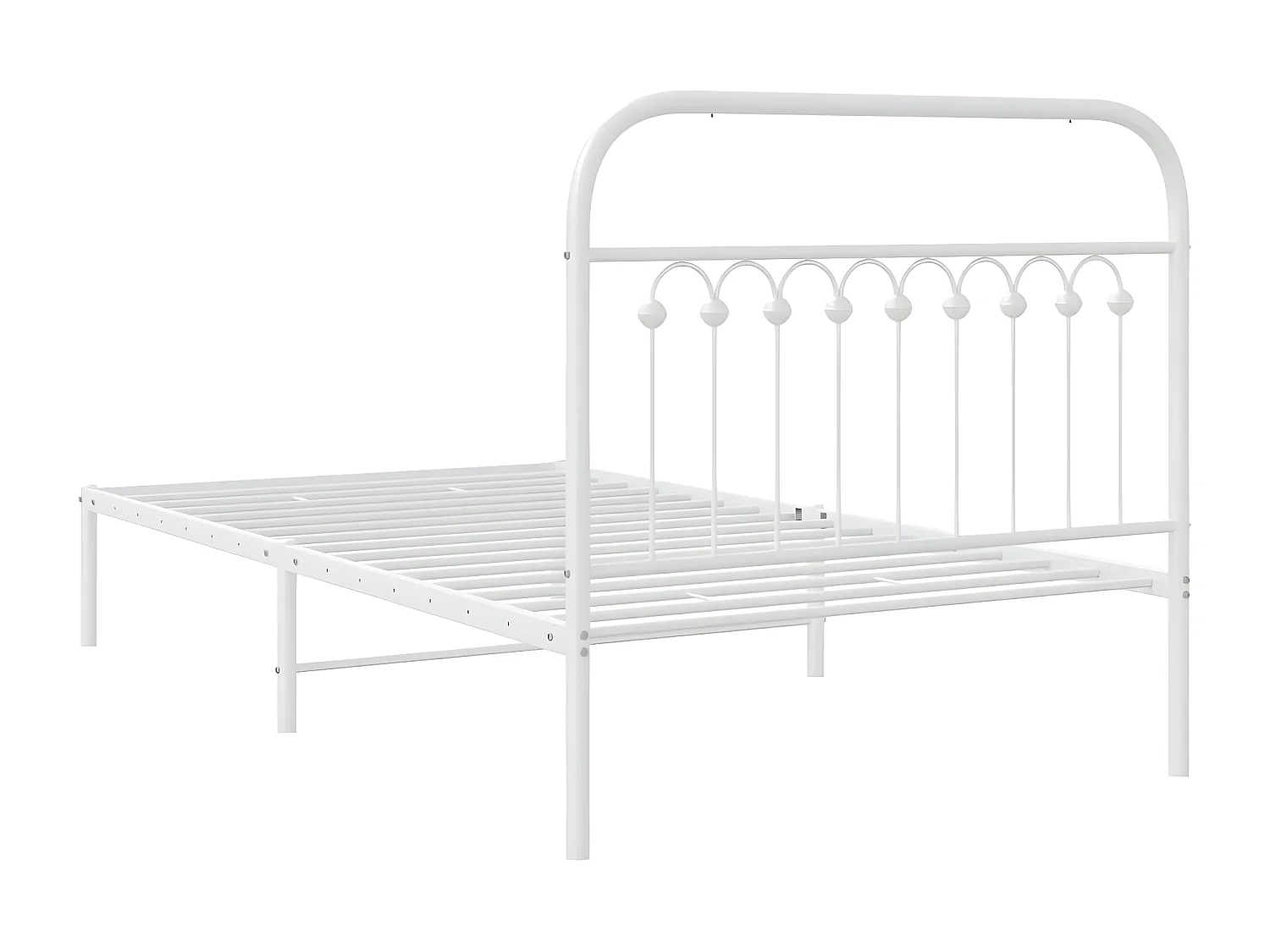 Estructura de cama de metal con cabecero blanco 100x190 cm