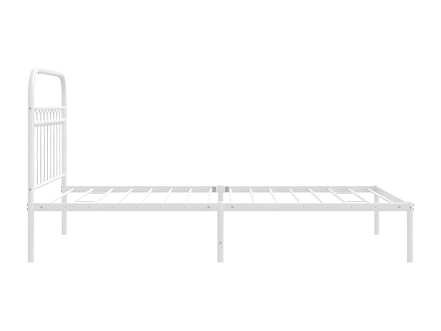 Estructura de cama de metal con cabecero blanco 107x203 cm
