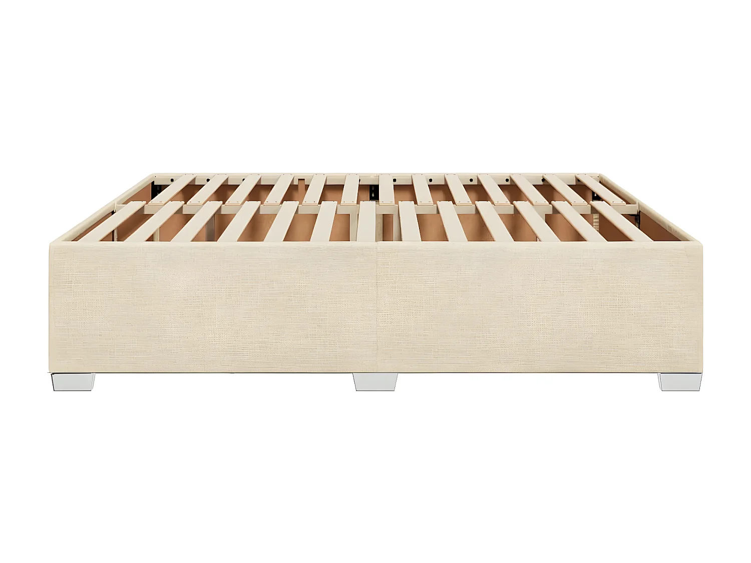 Cadre de lit Crème 180 x 200 cm Tissu