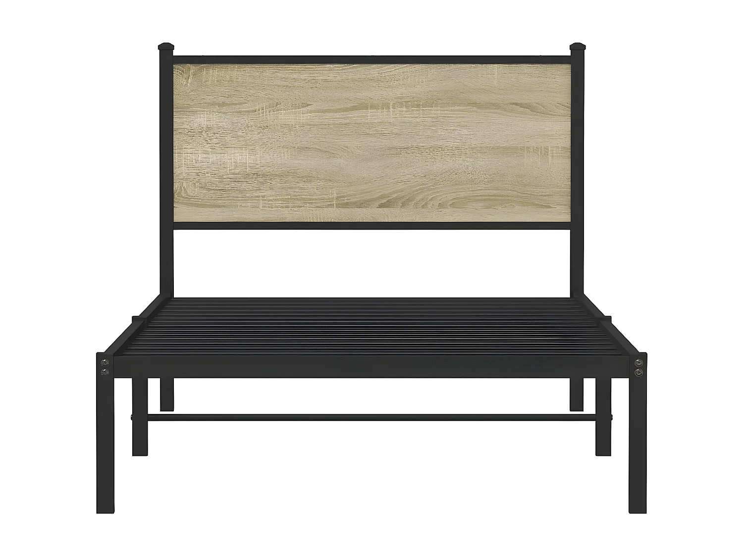 Cadre de lit en métal avec tête de lit chêne sonoma 107x203 cm