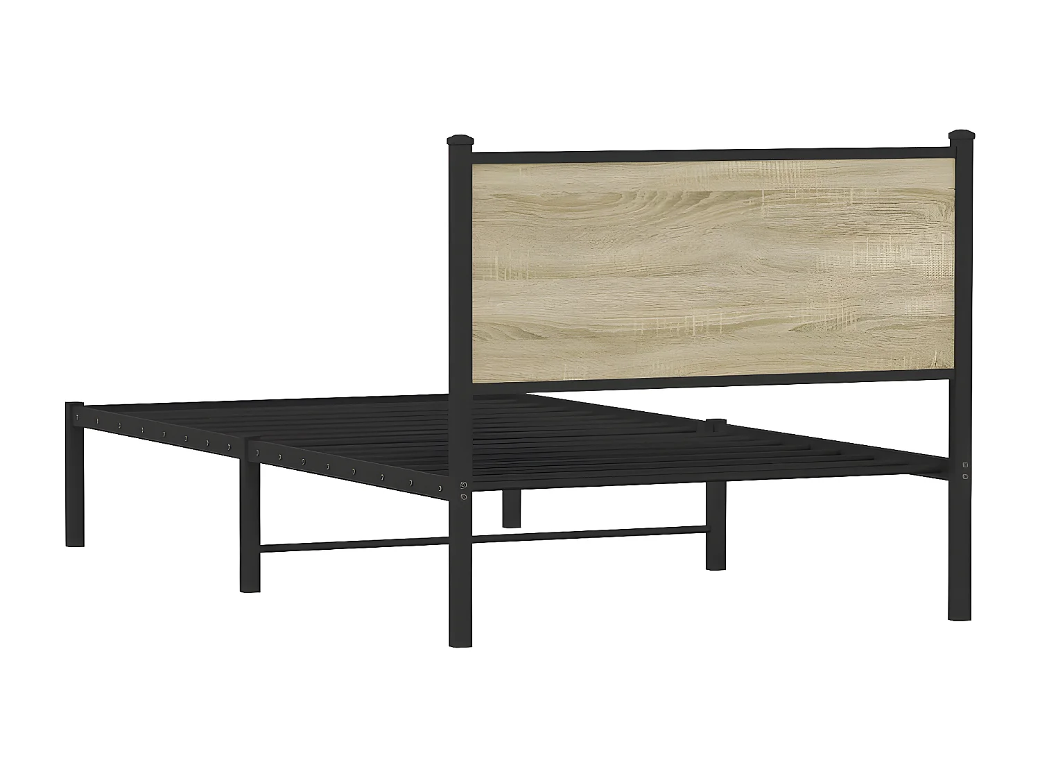 Cadre de lit en métal avec tête de lit chêne sonoma 107x203 cm