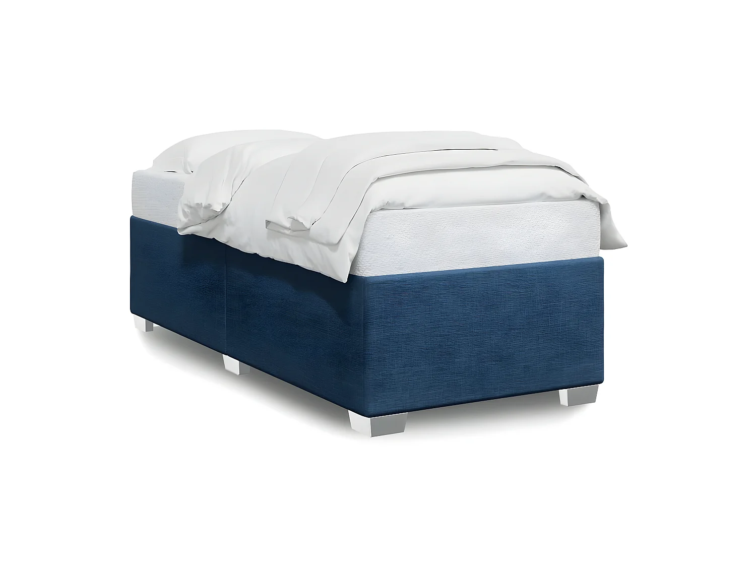 Estructura de cama de tela azul 90x190 cm