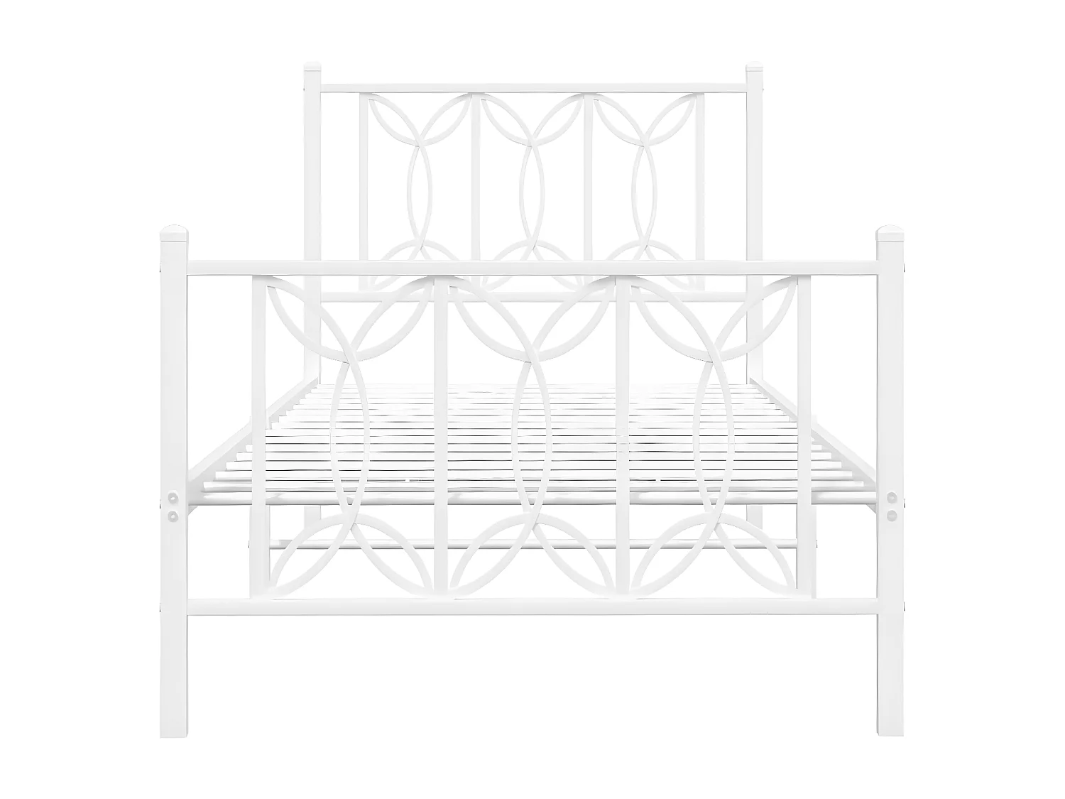 Estructura cama metal con cabecero y pie cama blanca 75x190 cm