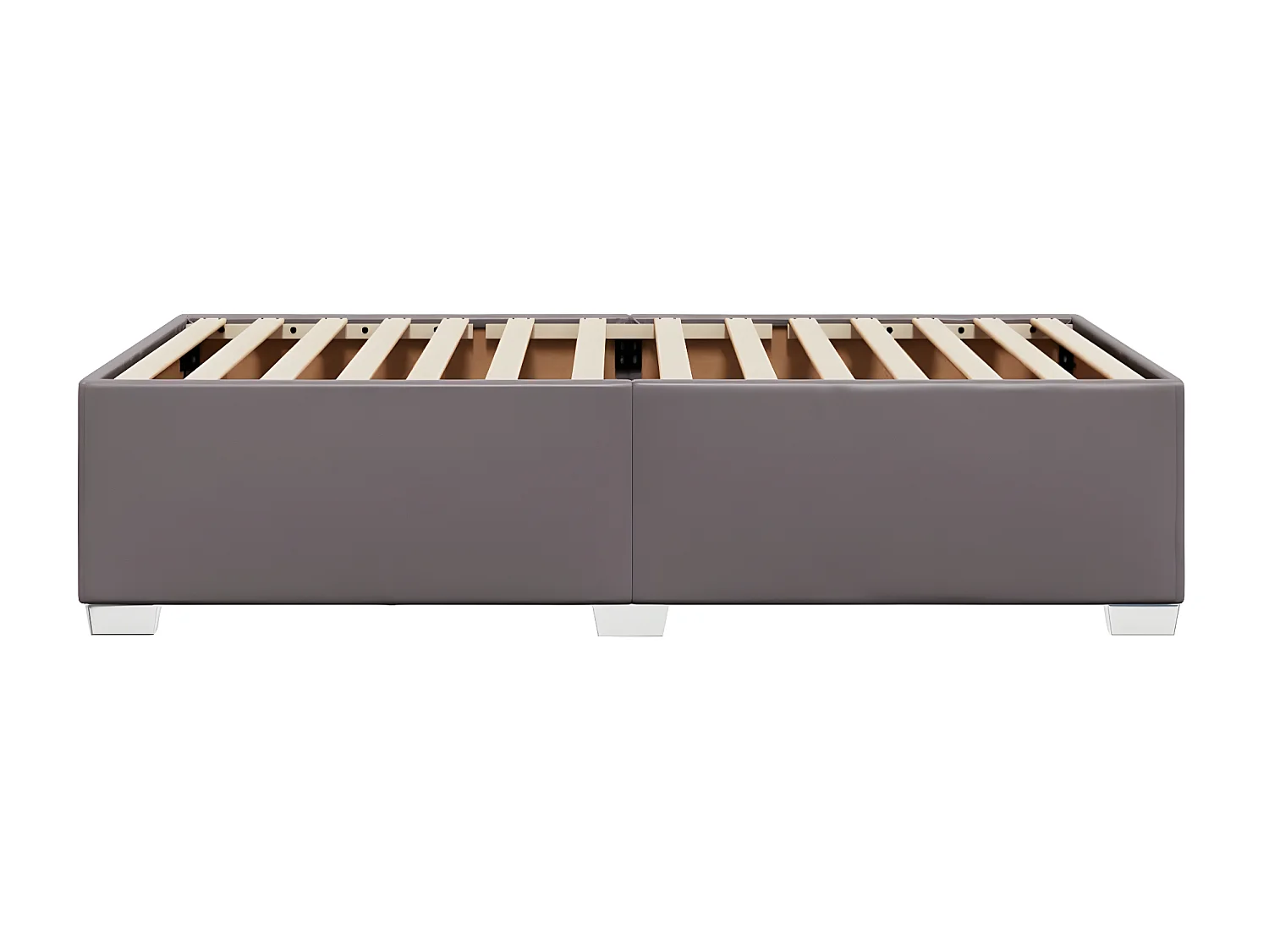 Estructura de cama cuero sintético gris 80x200 cm