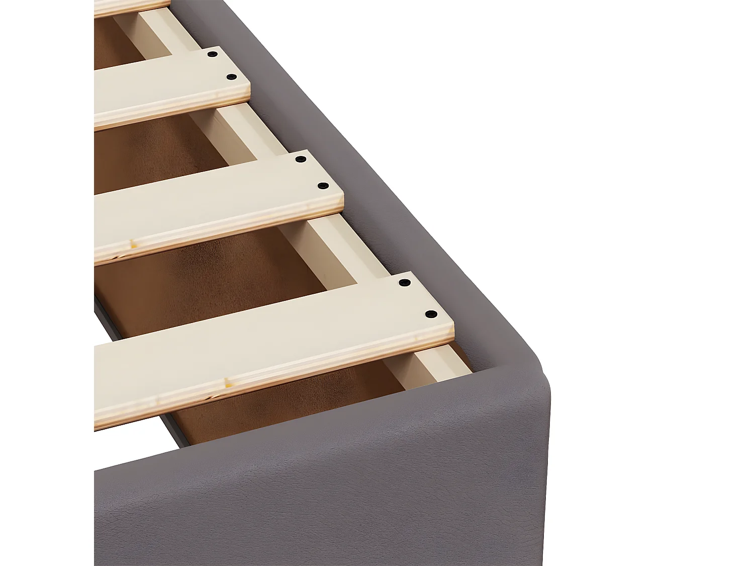 Estructura de cama cuero sintético gris 80x200 cm