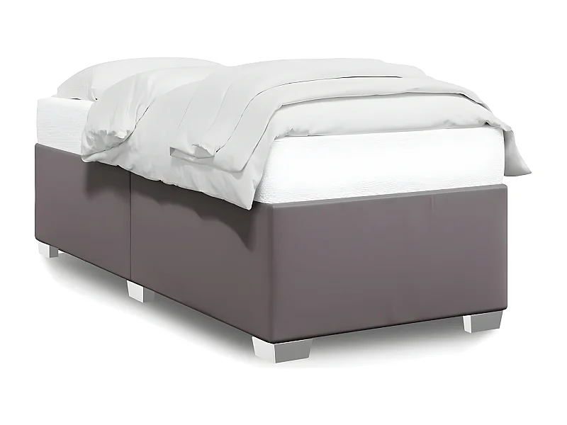 Estrutura de cama 80x200 cm couro artificial cinza
