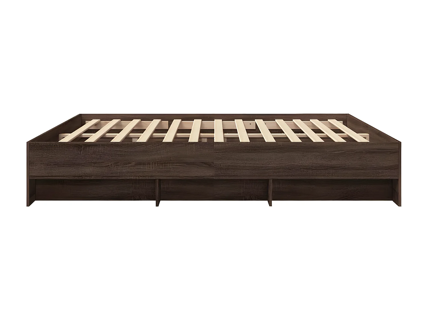 Estrutura de cama 200x200cm derivados madeira carvalho castanho