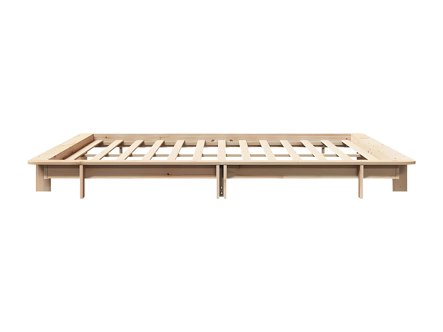 Estructura de cama de madera maciza de pino 200x200 cm
