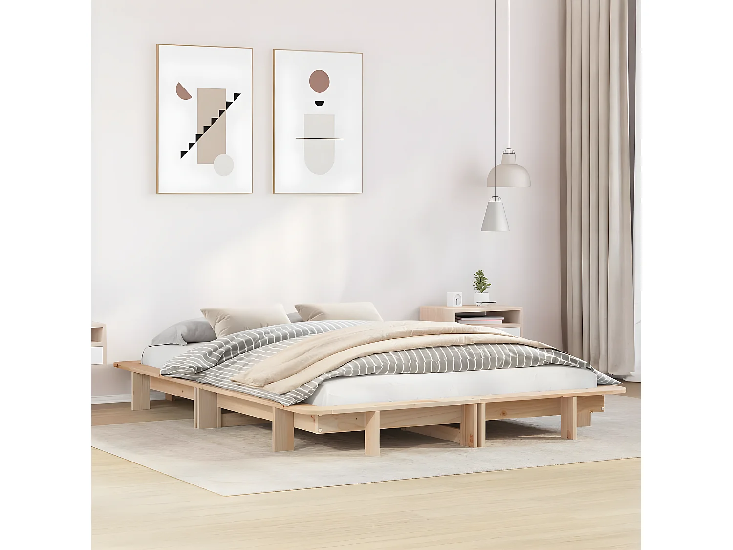 Cadre de lit sans matelas 120x190 cm bois de pin massif