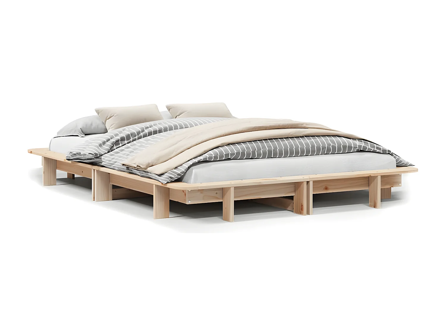 Cadre de lit sans matelas 120x190 cm bois de pin massif