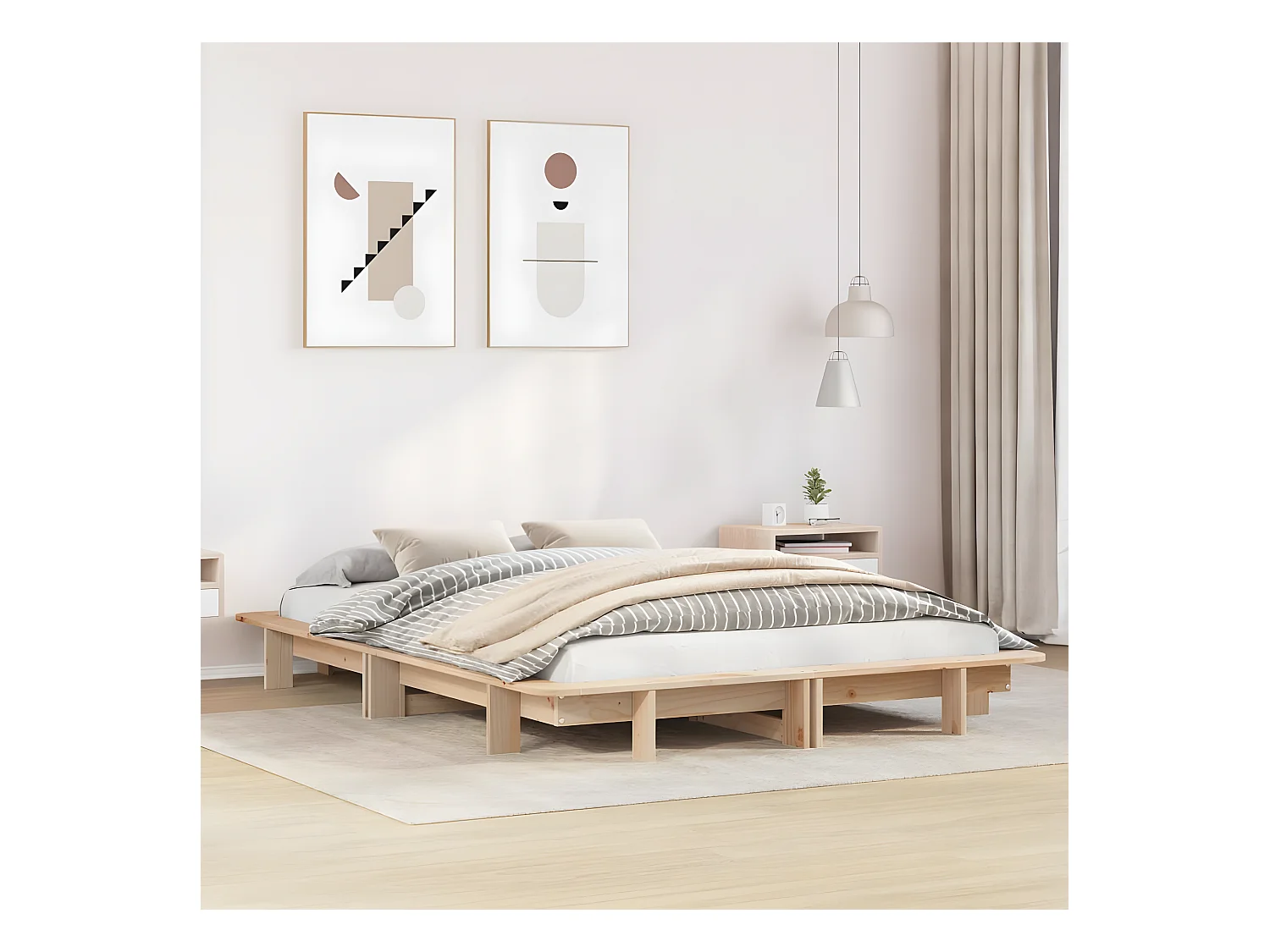 Cadre de lit sans matelas 120x190 cm bois de pin massif