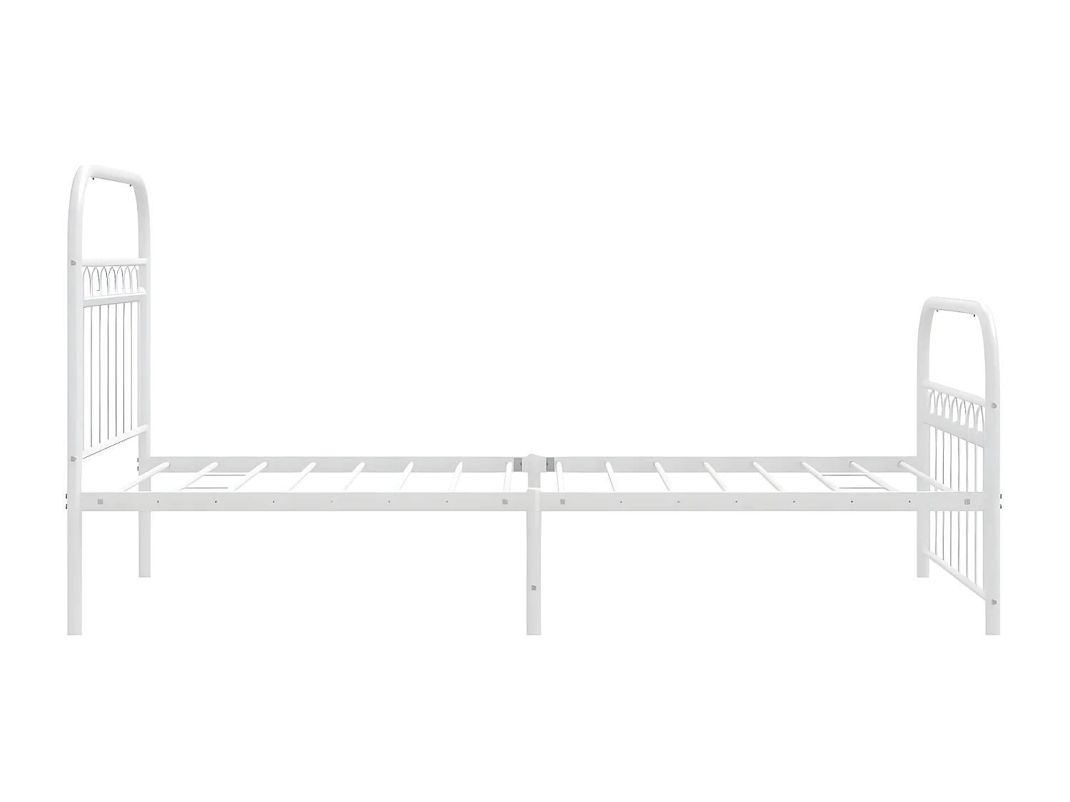 Estrutura de cama com cabeceira e pés 90x190 cm metal branco