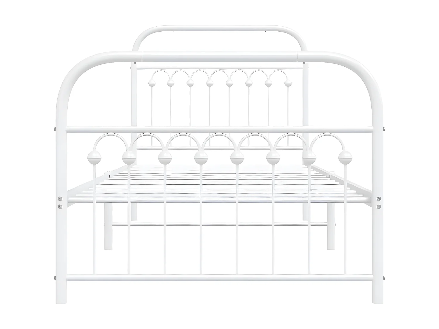 Estructura cama metal con cabecero y pie cama blanca 90x190 cm