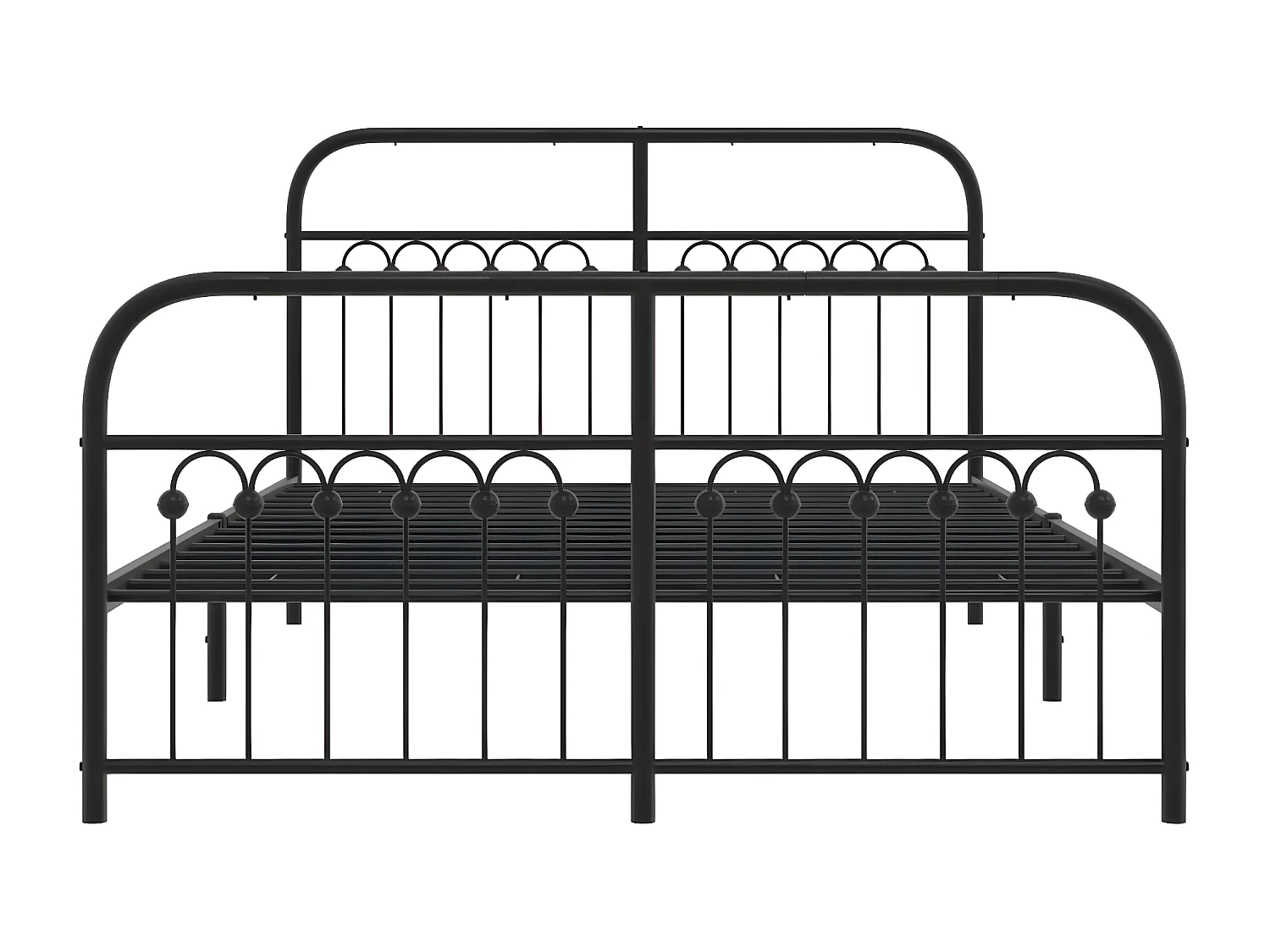 Estrutura de cama com cabeceira e pés 140x190 cm metal preto