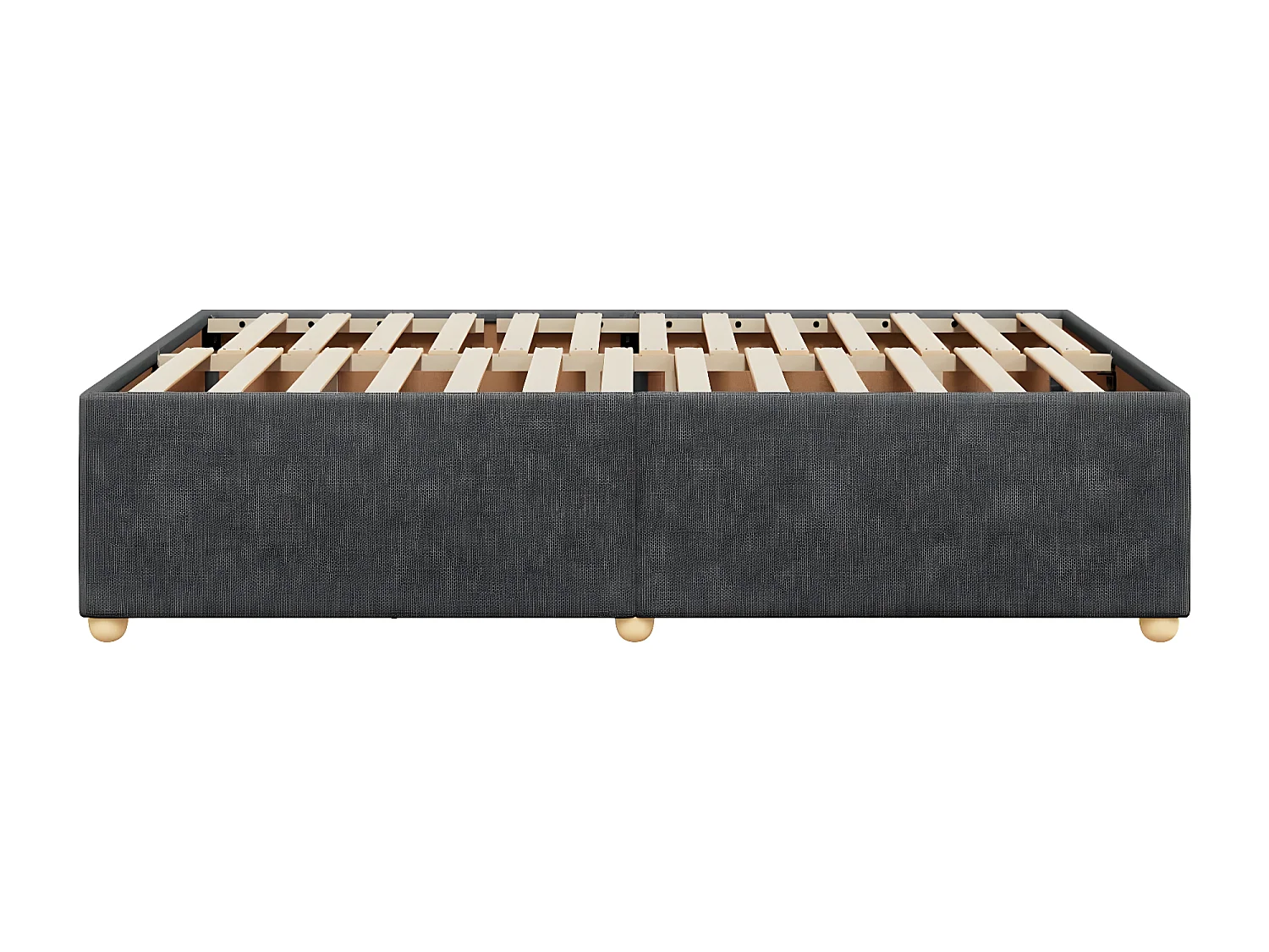 Estrutura de cama 120x190 cm tecido cinzento-escuro